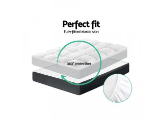 Giselle Double Mattress Topper Pillowtop 1000GSM Microfibre Filling Protector